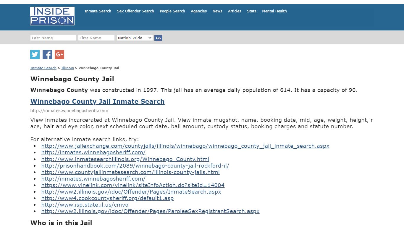 Winnebago County Jail - Illinois - Inmate Search - Inside Prison